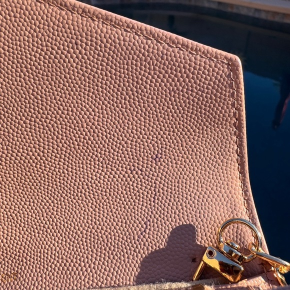 Yves Saint Laurent Pink Quilted Wallet with Gold Chain Crossbody Bag - Picture 9 of 12